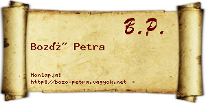 Bozó Petra névjegykártya