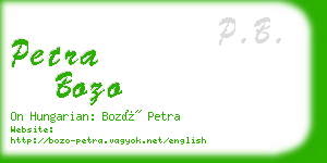 petra bozo business card